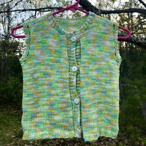 One Of A Kind Children's Button Down Vest Sweater!